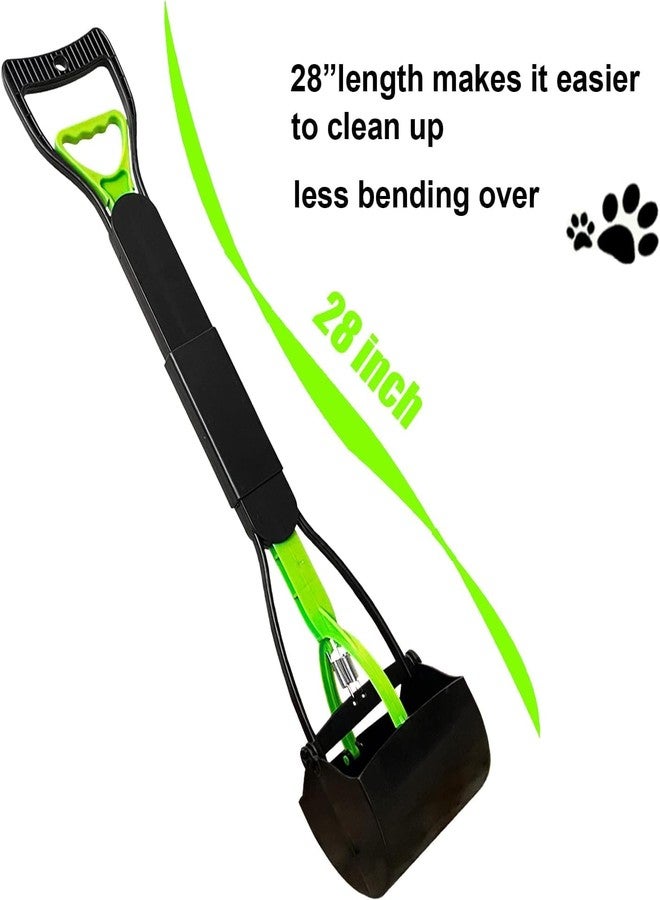 AAKICHI Pet Pooper Scooper with Long Handle, Foldable Design, with Unbreakable Material & Dual Spring Mechanism, Black and Green - Image 4